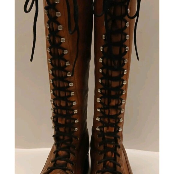 FRYE Black Label Rare Vintage Made In USA Equestrian Boots Women's Size 7 D Wide - Picture 2 of 16